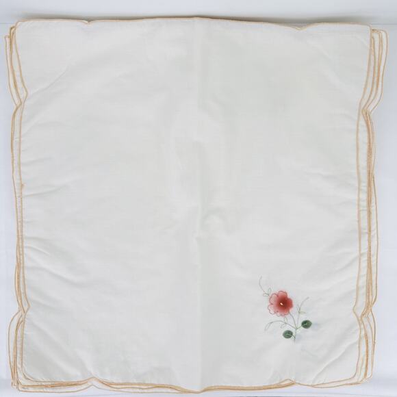 Vintage Artesania Reyes Tablecloth Set Cream Embroidered Floral Handmade Spain - Picture 5 of 14